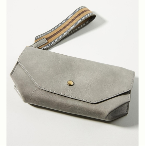 Anthropologie Gray Soft Leather Wristlet Clutch Wallet - Picture 5 of 6